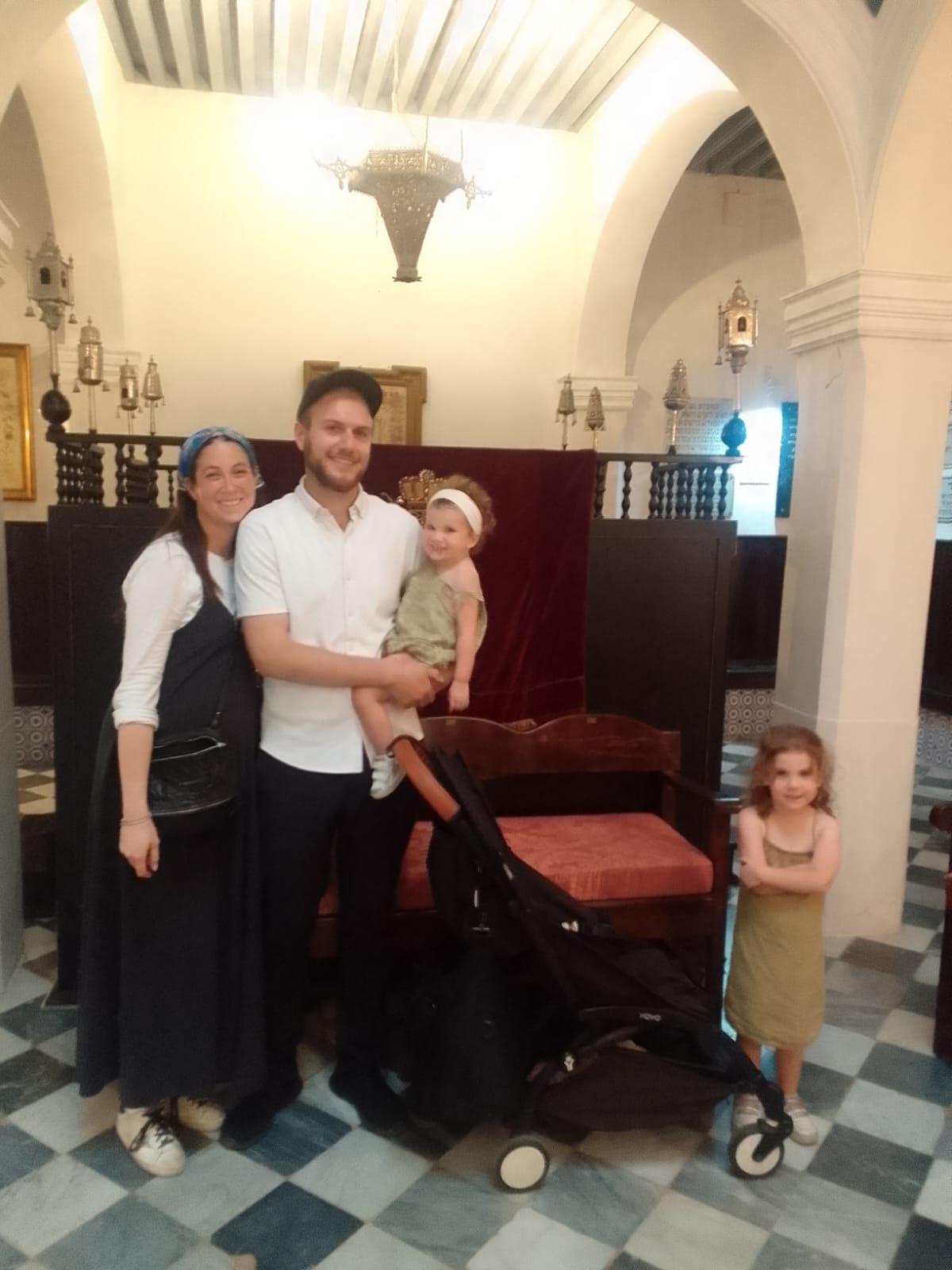 Family enjoying a tour of traditional Moroccan architecture